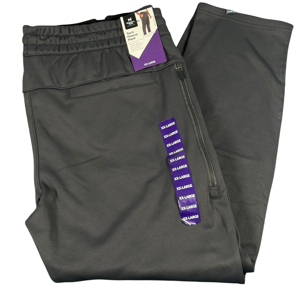 Athletic Tech Fleece Pant XXL 2X Drawstring Zipper Pockets Athleisure Activewear